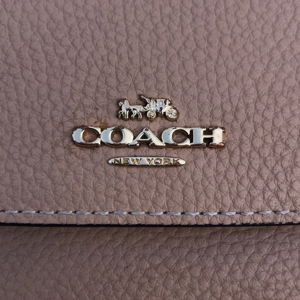 Coach Pale Pink Pebbled Leather Coach Wallet Soft Pink Coach Wallet Snap